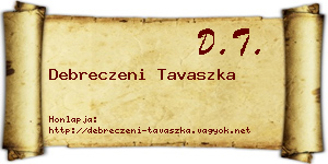 Debreczeni Tavaszka névjegykártya
