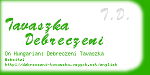 tavaszka debreczeni business card